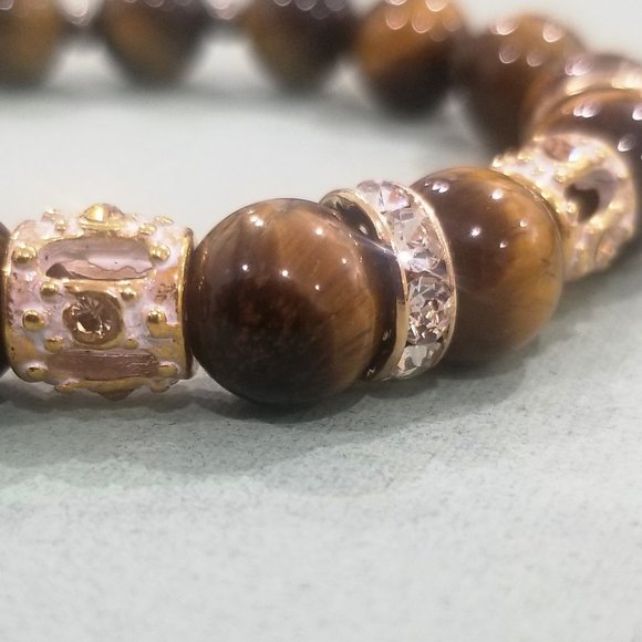 Feel Good™ - 8” Elastic - Empress Cadet Bracelet - Tiger's Eye - Picture 10 of 11